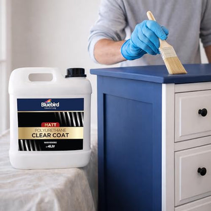 Bluebird Polyurethane Clear Coat for Furniture, Paintings, Water-Based Professional Varnish (Matt, 135.2 Fl Oz) - color: Matt, size: 135.2 Fl Oz