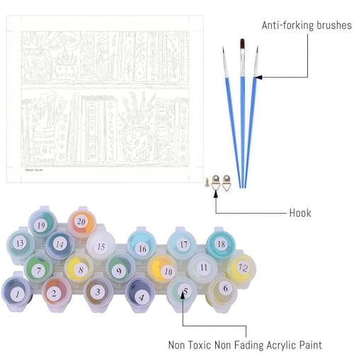 Book Flower Paint by Numbers Kit On Canvas for Adults Beginners 12x16In - color: PB463-1
