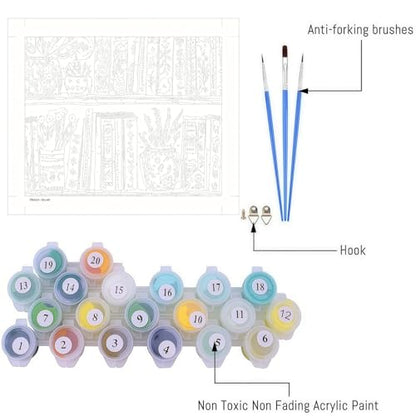 Book Flower Paint by Numbers Kit On Canvas for Adults Beginners 12x16In - color: PB463-1