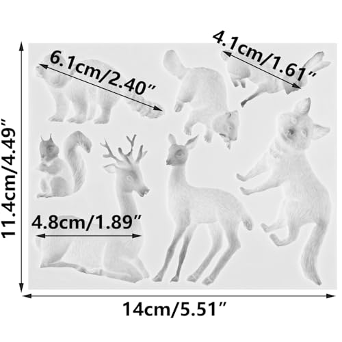 Woodland Animal Polymer Clay Mold Squirrel Rubbit Silicone Molds - color: Style F