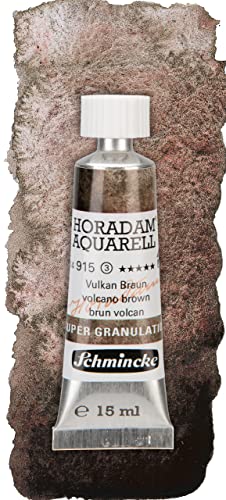 Schmincke - HORADAM® AQUARELL, Super Granulation, 14 915 006 Volcano Brown, 15 ml tube, very strong granulating colors, finest, super-granulating watercolors | 15 ml - color: 915 volcano brown, size: 0.51 Fl Oz (Pack of 1)