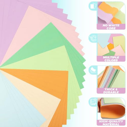 35 Sheets 7 Colors Cardstock - Pastel 8.5'' x 11'' 77lb/210gsm - color: 7 Colors
