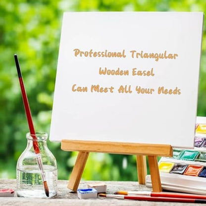 4Pack 9 Inch Pine Wood Easels, Easel Stand for Painting Canvases, Art, and Crafts, Tripod, Painting Party Easel, Kids Student Tabletop Easels for Painting, Portable Canvas Photo Picture Sign Holder - style: 4-pack