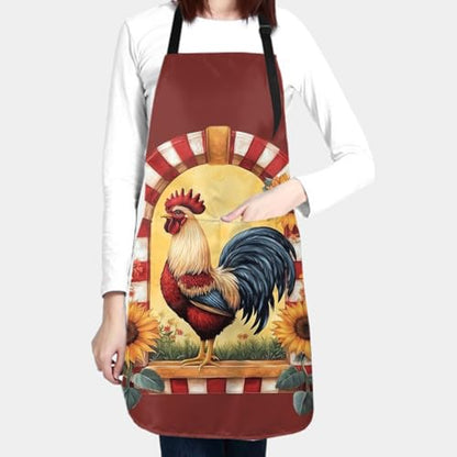 Giwawa Unisex Adult Apron Waterproof Stain Resistant Kitchen Cooking Apron with 2 Pockets for BBQ Grill Painting - color: Chicken