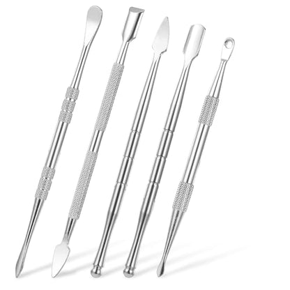Piriuuo Wax Carving Tools Set, Stainless Steel Clay Sculpting Tools Double-Ended Pottery Carving Tools Wax Modeling Tools Dental Carvers Tools Wax Accessories Modeling Sculpting and Shaping(5 Style) - size: 5 Style
