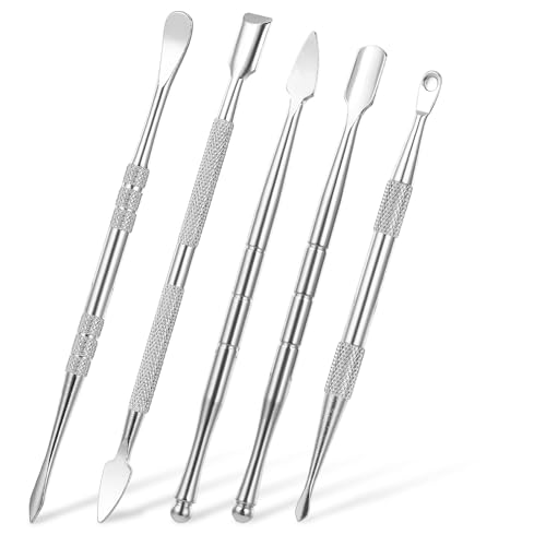 Piriuuo Wax Carving Tools Set, Stainless Steel Clay Sculpting Tools Double-Ended Pottery Carving Tools Wax Modeling Tools Dental Carvers Tools Wax Accessories Modeling Sculpting and Shaping(5 Style) - size: 5 Style