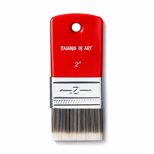 2 Inch Flat Paddle Paint Brush | Scale Brush, Blending Paint Brush, Wide Flat Paint Brushes for Oil and Acrylic Paints - color: Flat, size: 2''