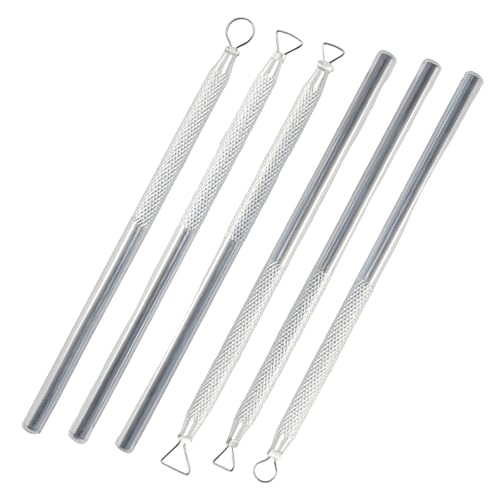 ISDVBUY 6 Pack Aluminum Clay Carving Tools 5.1 Inch Silver