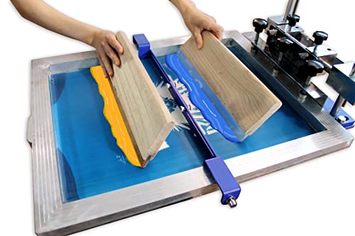 INTBUYING Screen Printing Squeegee Ink Squeegee Wooden Oil Scraper 75 Durometer 6.3inches Long 4 inches Wide with Rubber Blade and Wooden Handle - size: 6.3 inches long