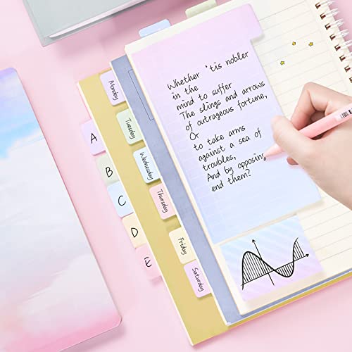 Hommie Sticky Notes Set Tabs 410 Pack Color Pads Divider Sticky Notes with Bookmark Index for School Supplies, 60 Ruled, 40 Per Dotted, 60 Per Rectangular, 6x25 Index Tabs - color: Colorful-pastel Pink