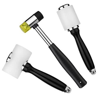Zlulary 3PCS Rubber Mallet Hammer Leather Mallet Hammer