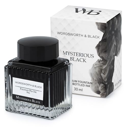 Wordsworth & Black Fountain Pen Ink Bottle, 30ml, Black, Smooth | For Calligraphy, Drawing Journaling, Vivid Saturated Colour, Quick-Drying, Water-Based, Non-Toxic, No Smudge, Vegan - color: Black