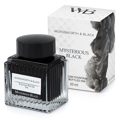 Wordsworth & Black Fountain Pen Ink Bottle, 30ml, Black, Smooth | For Calligraphy, Drawing Journaling, Vivid Saturated Colour, Quick-Drying, Water-Based, Non-Toxic, No Smudge, Vegan - color: Black