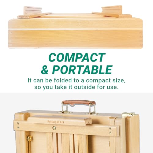 Falling in Art Adjustable Sketchbox Tabletop Easel with Storage Drawer