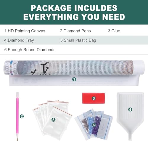 AIBOERL 3 Pack Diamond Art Kits for Adults,Mushrooms Diamond Painting | Round Drill Mushrooms Diamond Painting for Beginners DIY Rhinestone 5D Diamond dots(Gemstone Craft)Wall Art Gift 12x16IN - color: DP03249