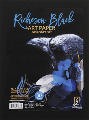 Jack Richeson Black 135# Art Paper 9" X 12" 50 Sh