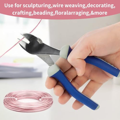 12 Gauge Aluminum Wire 100FT, 2mm Bendable Metal Anodized Aluminum Wire for Sculpting Jewelry Making Crafts Wreath Beading Floral(Light Pink) - color: Light Pink