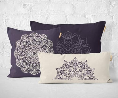YKW 4 Pack Mandala Stencils for Painting - Reusable Large Mandala Templates - 14.5x7.7 Patterns for Wall, Fabric, Wood, Heterosexual Stone - DIY Home Decor Art Craft Supplies, Translucent and Soft - style: Large Half Mandala