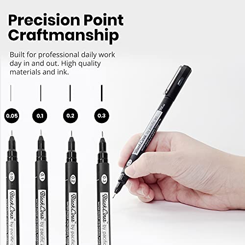 Pacific Arc Blackliner Fine Line Drawing Pen Sets 4 Assorted fine - size: 1 Count (Pack of 4)
