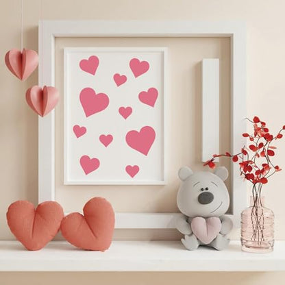 16 Pieces Heart Stencils for Crafts Reusable Mixed Media Geometric Stencils for Painting on Canvas Scrapbook Paper Fabric Pillows Card Making (16 Heart) - style: 16 Heart