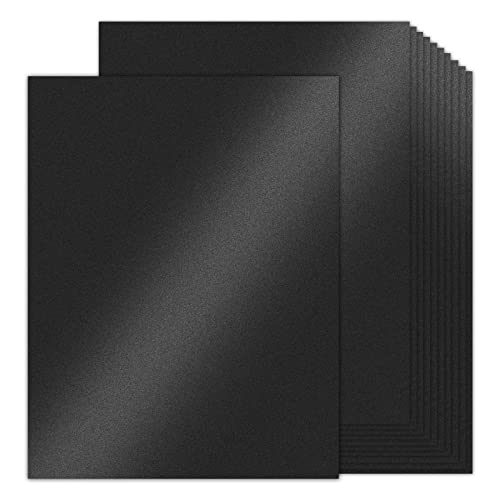 24 Sheets Black Shimmer Cardstock 8.5 x 11 Metallic Paper | Goefun 80lb Card Stock Letter Size Sheets for Halloween, Invitations, Scrapbooking, Crafts, Graduations - color: black
