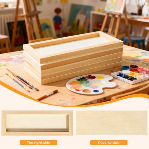 FSWCCK 5 Pack 4 x 12 inch Wood Panel Boards, Unfinished Wood Canvas Panels for Crafts, Painting Canvas, DIY Art Projects, Pouring, Arts Use with Oils, Acrylics - size: 4"X 12" 5 Pack