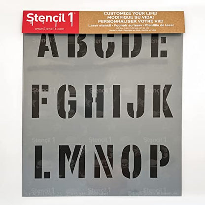 Stencil1 Industrial Font Stencil 1" Alphabet Letters Painting Art Craft - style: 1" Letters