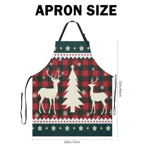 Imiss Waterproof Stain-Resistant Cooking Chef Aprons for Grill BBQ Baking 27 X 31 Inch - color: Reindeer