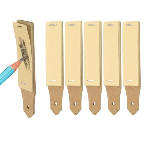 PATIKIL 6 Pcs Sandpaper Pencil Sharpener Pencil Pointer Sharpening Brown