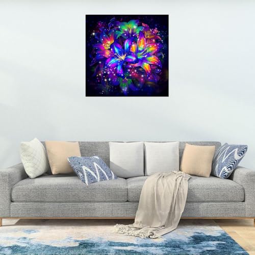 KTHOFCY 5D DIY Floral Flower Diamond Painting Kits for Adults,Flowers Bloom Wealth Full Drill Embroidery Cross Stitch Crystal Rhinestone Paintings Arts Wall Decor Painting Dots Kits 11.8X11.8 inch