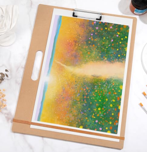 14"x18" Drawing Board with Clip, Rubber Bands and Carry Handle | Portable Lightweight Art Board For Sketching, Durable Watercolor Board For Artists Indoor Outdoor Use, Art Supply - size: 14"x18", 1 Pack