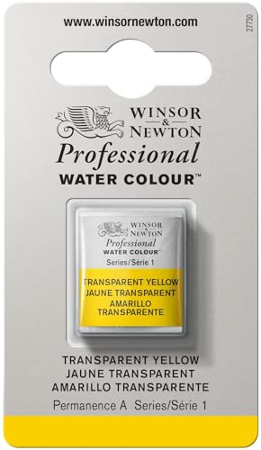 Winsor & Newton Professional Watercolor, Half Pan, Transparent Yellow - color: Transparent Yellow, style: Half Pan