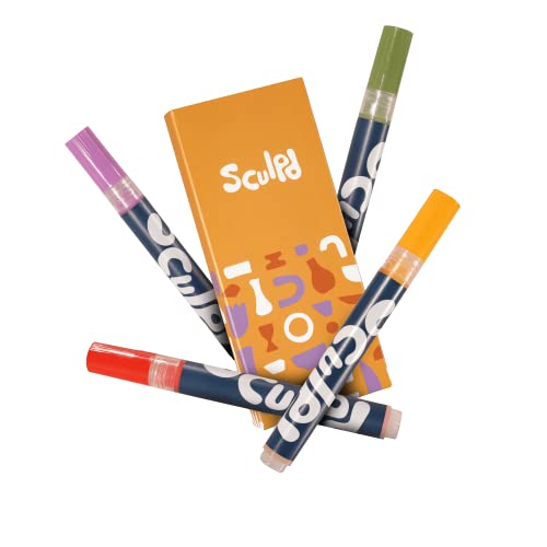 Sculpd Pottery Paint Pens, Bloomsbury Tones, 4 Modern Colors, Fine Tip Set | Premium fine-tip paint pens for pottery, wood, cardboard, paper, glass and other surfaces, for arts & crafts - color: ‎Bloomsbury Tones