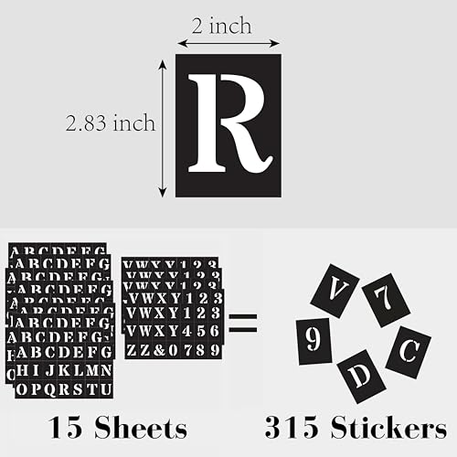 2 Inch Letter Stencils Numbers Templates 315 Adhesive Stencils for Painting, Glass Etching & Wood Burning Sticker Stencil Letters Numbers for DIY Crafts, Fabric, Mailbox, Art Projects, etc (StarStik) - style: 2 inch STARSTIK