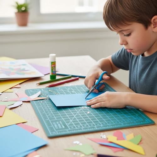 Self Healing Craft Mat, 6" x 8" Rotary Sewing Mat for Crafts, Table Protector Cut Board Cutting Matts for Fabric Leather Cutting Quilting Project, Ideas for DIY Crafts, Children, Hobbyists, A5, Green