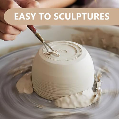 VIBRATITE 10LB Air Dry Clay, White Modeling Clay for Pottery & Sculpting | Easy to Shape for Hand Building, Wheel Throwing, DIY Crafts, Classroom Art Projects, Ideal for Beginners & Artists - color: White
