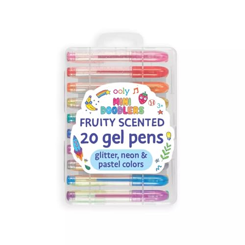 Ooly Scented Mini Doodlers Gel Pens, Set of 20 | Ages 3+, Glitter, Neon, and Pastel Scented Mini Pens for Kids and Adults, Fun Art and Stationery Supplies, Great Gift Idea - style: Glitter, Neon & Pastel Mini Pens