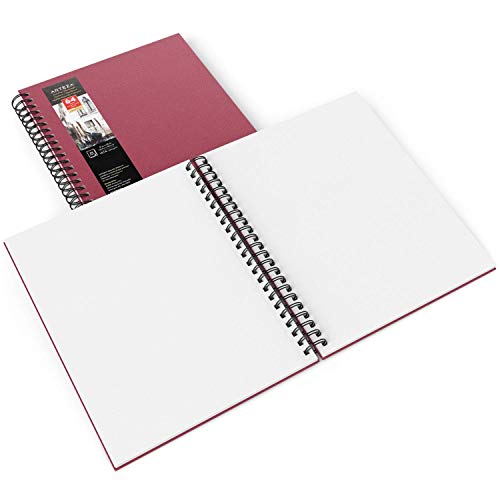 ARTEZA Watercolor Sketchbook, 2-Pack, 64 Pages Each, 9 x 12 Inches, Pink Hardcover, 140-Pound Spiral-Bound Paper - color: Pink, size: 9x12 inch - 2 pack