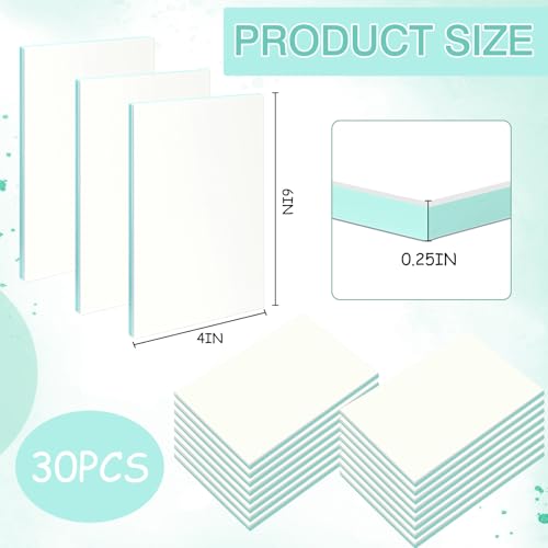 Frienda 30 Pcs 4" x 6" Rubber Linoleum Block for Printmaking,White Green - color: White Green
