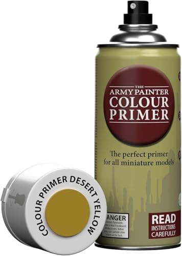 The Army Painter, Colour Primer Desert Yellow, 400 ml acrylic spray | Spray Paint Basecoat for Miniature Model Undercoat Priming, Plastic Wargames, DnD & Warhammer - color: Desert Yellow