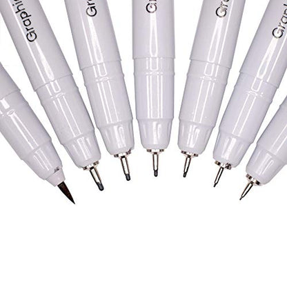 Graphic Fineliners Pens, Premium set of 7, pen0005
