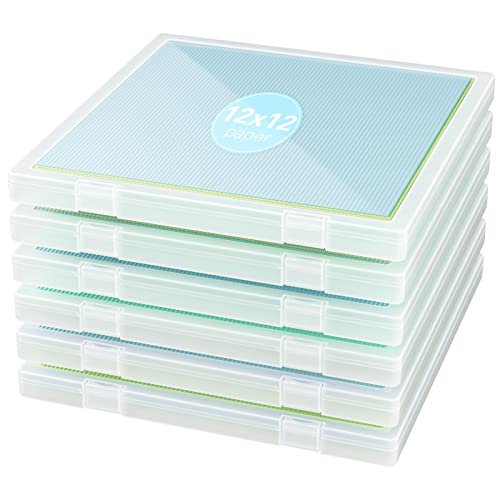 Denkee 12 x 12 Paper Storage, 6 Pack Scrapbook Paper Organizer Storage, Craft Organizers Box, Portable Storage Containers for Board Game, Craft, Art Supplies - style: 6 pack
