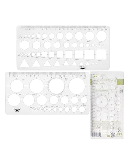 Mr. Pen- Circle Template, 2 pcs, Circle Template for Drawing Stencils - style: Circle, Hexagons, Squares, Triangles Template