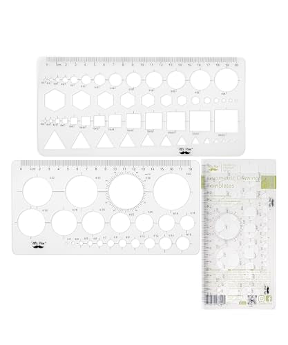 Mr. Pen- Circle Template, 2 pcs, Circle Template for Drawing Stencils - style: Circle, Hexagons, Squares, Triangles Template