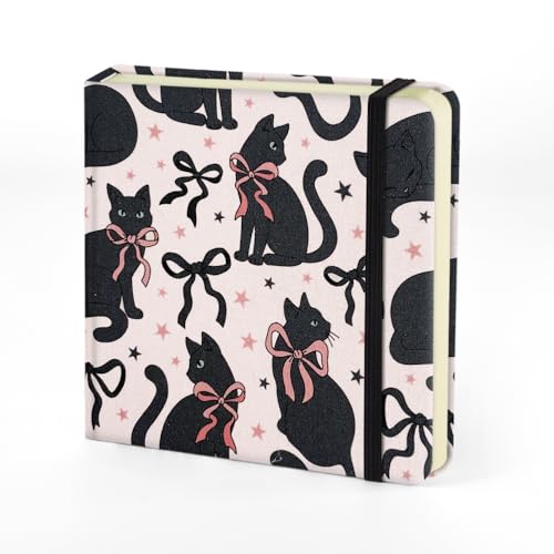 5x5" Sketchbook,Pocket Hardcover Notebooks,Sketch Books for Drawing Writing | 80gsm Blank Pages,96Sheet/192Pages,Cloth Cover,Portable Small Size for Sketching,Diary Memo Planner.Black Cat - color: Cloth-Black Cat