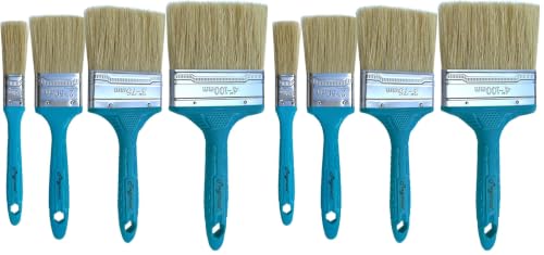 Magimate Stain Brush Set 1-inch 2-inch 3-inch and 4-inch Assortment, Bristle Paint Brush, Natural Bristle Blended with Synthetic, Chip Paint Brush Variety Staining Brushes Pack of Four (Pack of 2) - size: 1-inch, 2-inch, 3-inch, 4-inch (Set) (Pack of 2)