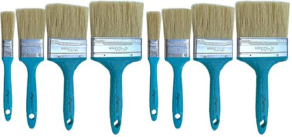 Magimate Stain Brush Set 1-inch 2-inch 3-inch and 4-inch Assortment, Bristle Paint Brush, Natural Bristle Blended with Synthetic, Chip Paint Brush Variety Staining Brushes Pack of Four (Pack of 2) - size: 1-inch, 2-inch, 3-inch, 4-inch (Set) (Pack of 2)