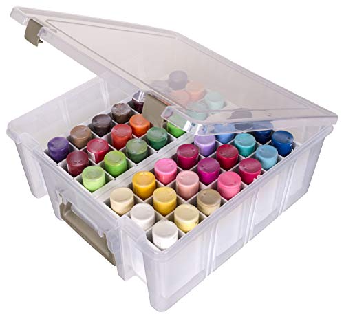 ArtBin 6828AG Paint Storage Tray, Art & Craft Supply Storage, Super Satchel System Accessory, Wall Mountable 21 Compartment Paint Organizer, White - size: Pack of 1