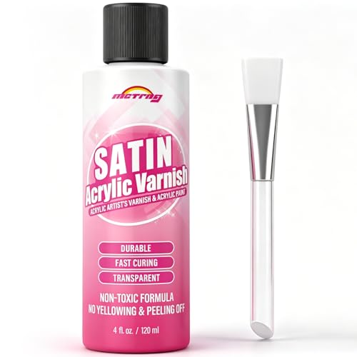 Clear Acrylic Paint Sealer, Satin Varnish for Acrylic Painting & Art Crafts - color: Satin