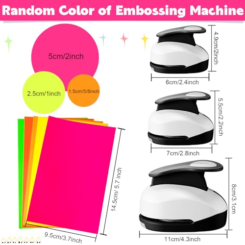 CHENGU 3 Pack Circle Hole Punch 2"/1"/0.6", Black | Paper Craft Cutters for Card Making, Shape Punches for Scrapbooking, Includes 10 Sheets Stickers, Photo Album DIY Projects - color: Black, style: Circle